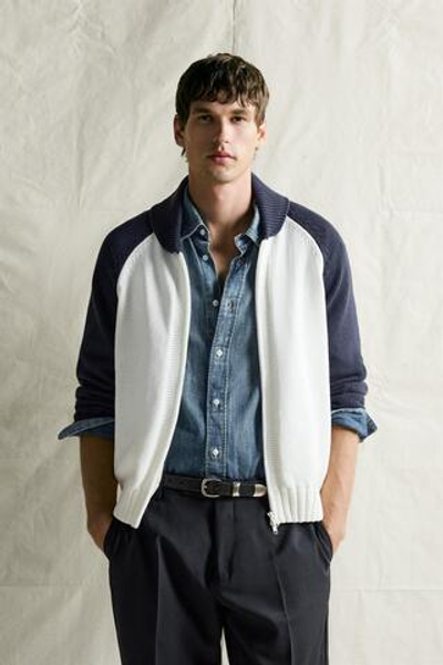 КАРДИГАН RELAXED FIT В СТИЛЕ COLOR BLOCK — ZARA