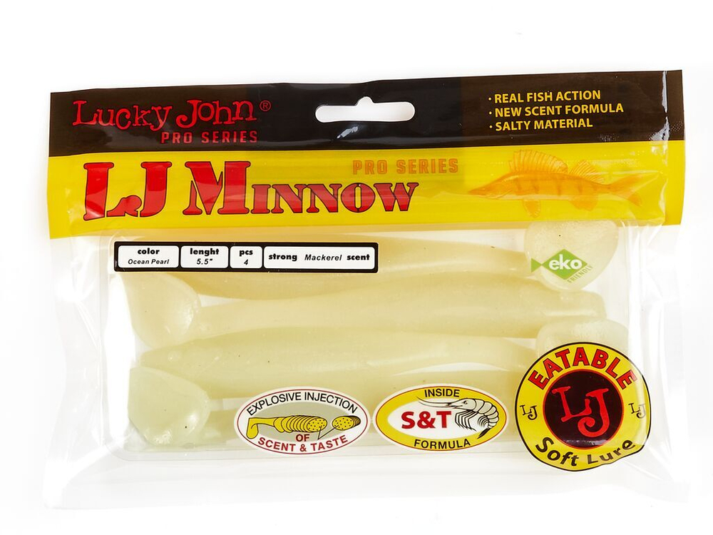 Виброхвосты съедобные LJ Pro Series MINNOW 5.5in (13,9 см), цв. 033, 4 шт.