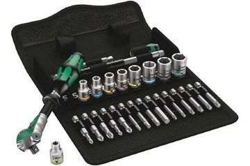 Набор инструмента Wera 8100 SA 6 Zyklop Speed с трещоткой 1/4", битами, головками, метр., 28 шт WE-004016