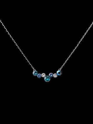 Колье-дуга Эльза с синими кристаллами Swarovski