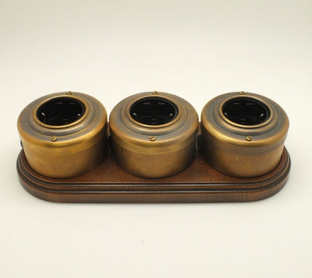 Подложка трехместная, Дуб почтенный, VINTAGE-BRASS, PE3OAK