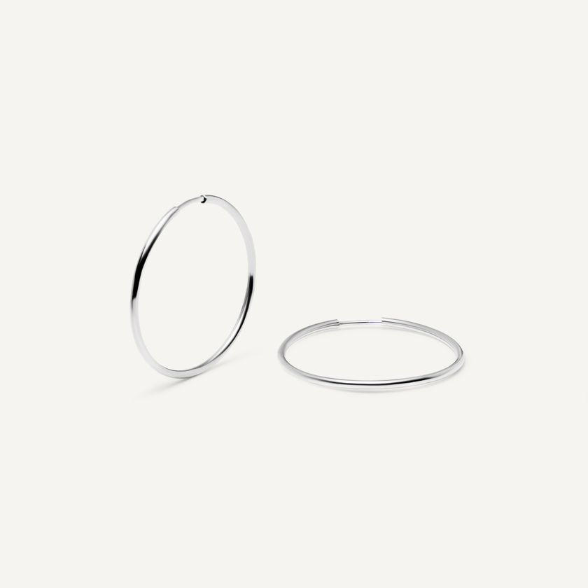 Серьги-конго Широкое Серебро – 4 см