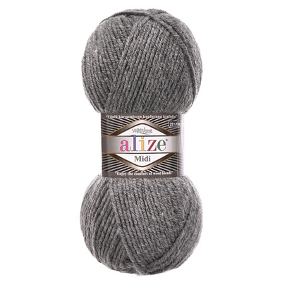 Пряжа Alize (Ализе) Superlana Midi / уп.5 мот. по 100 г, 170м, 182 серый меланж A