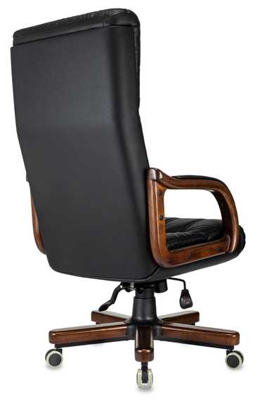 Кресло руководителя Бюрократ T-9932Walnut черный эко.кожа крестов. металл/дерево