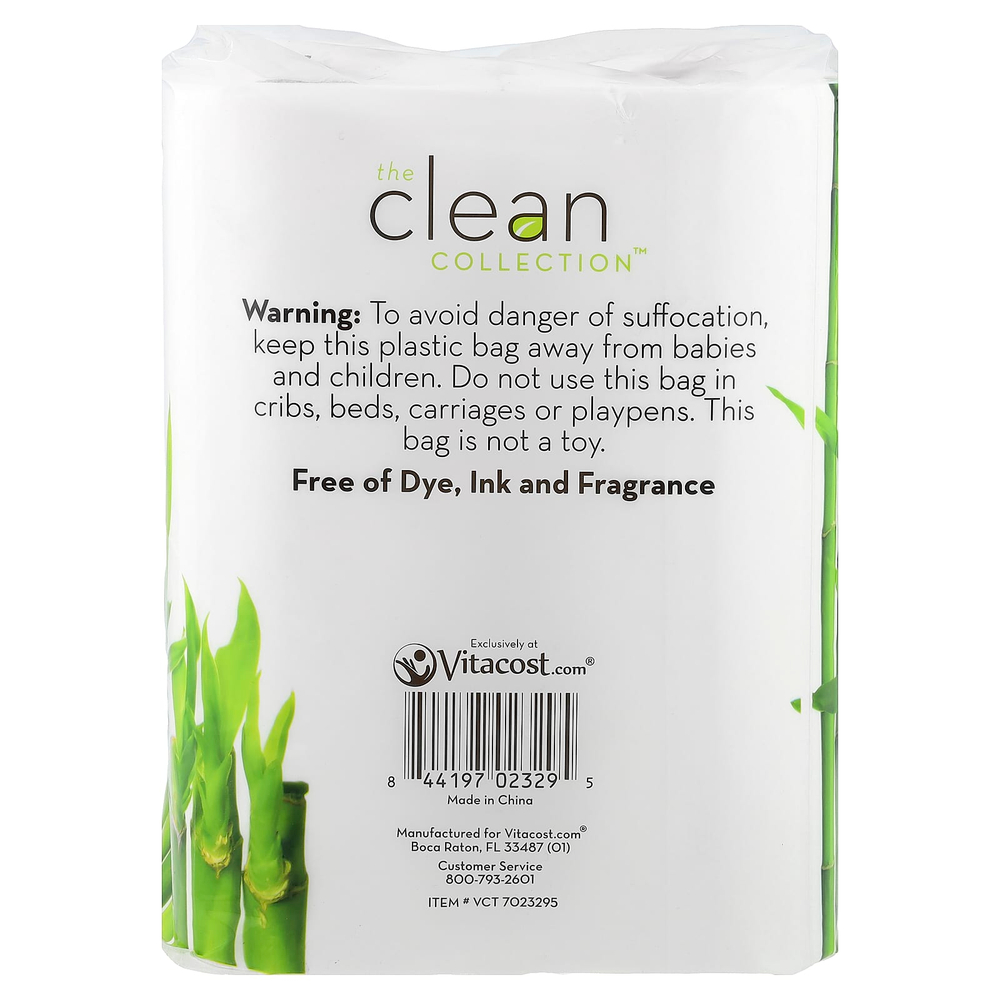 Vitacost, The Clean Collection™, бамбуковые бумажные салфетки, 4 рулона