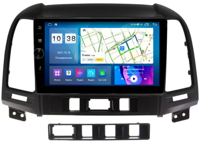 Магнитола для Hyundai Santa Fe 2006-2012 - Parafar PF208FHDAV на Android 13, CarPlay, 4G SIM-слот