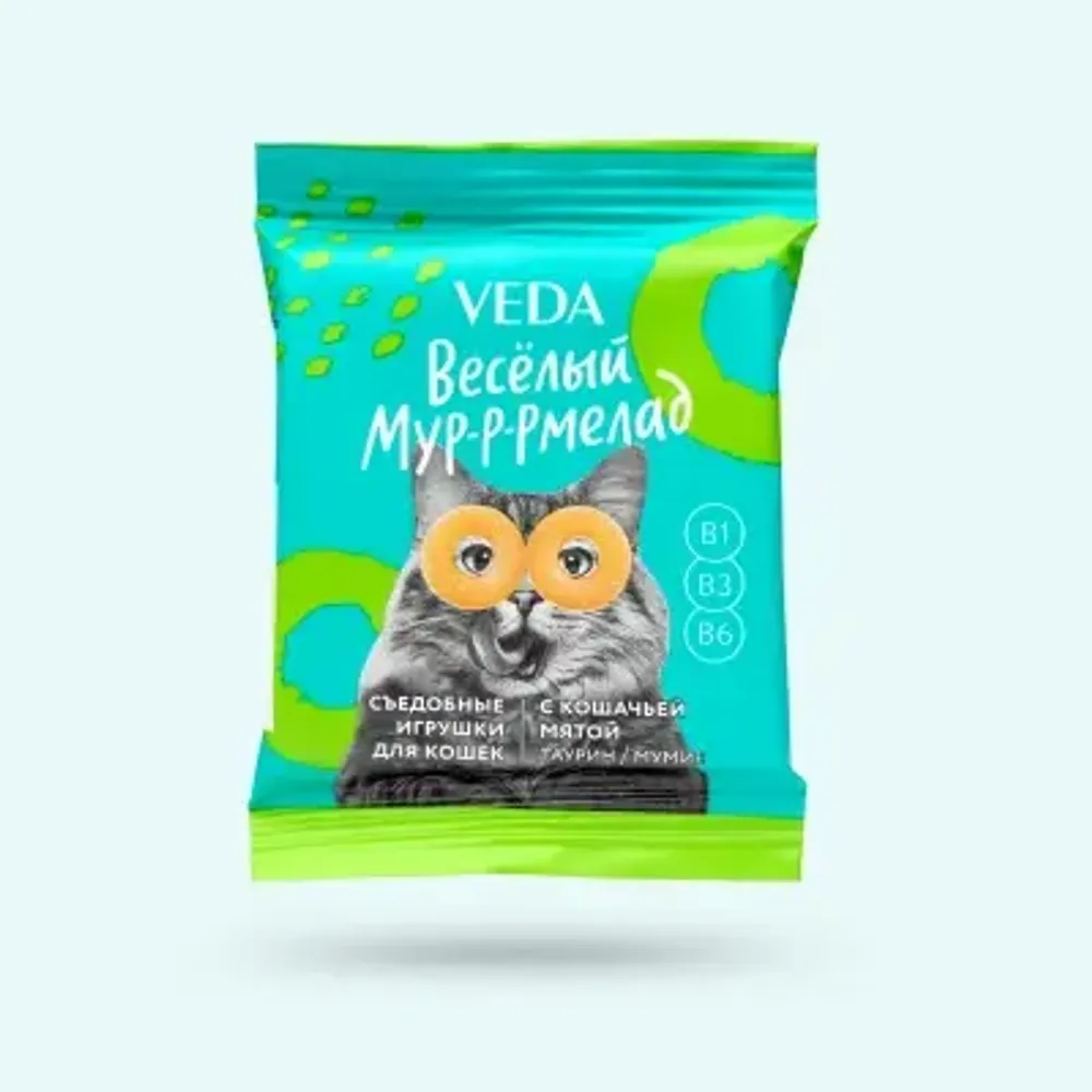 Лакомство Весёлый мурмелад с кошачьей мятой для кошек
