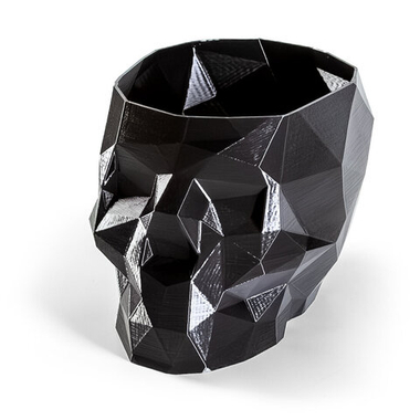 Череп-Ваза для конфет/карандашей, полигональная, 3D печать, черная