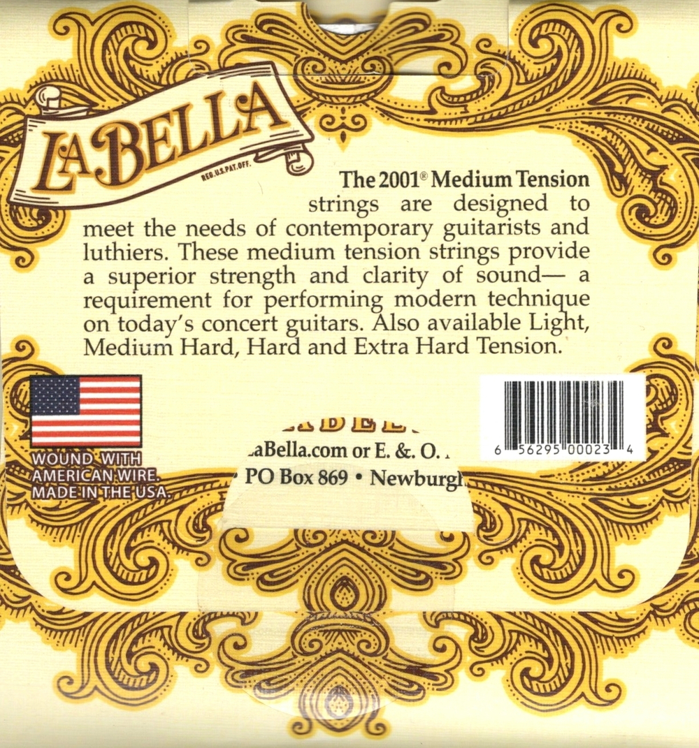 Струны для классической гитары La BELLA 2001 medium tension