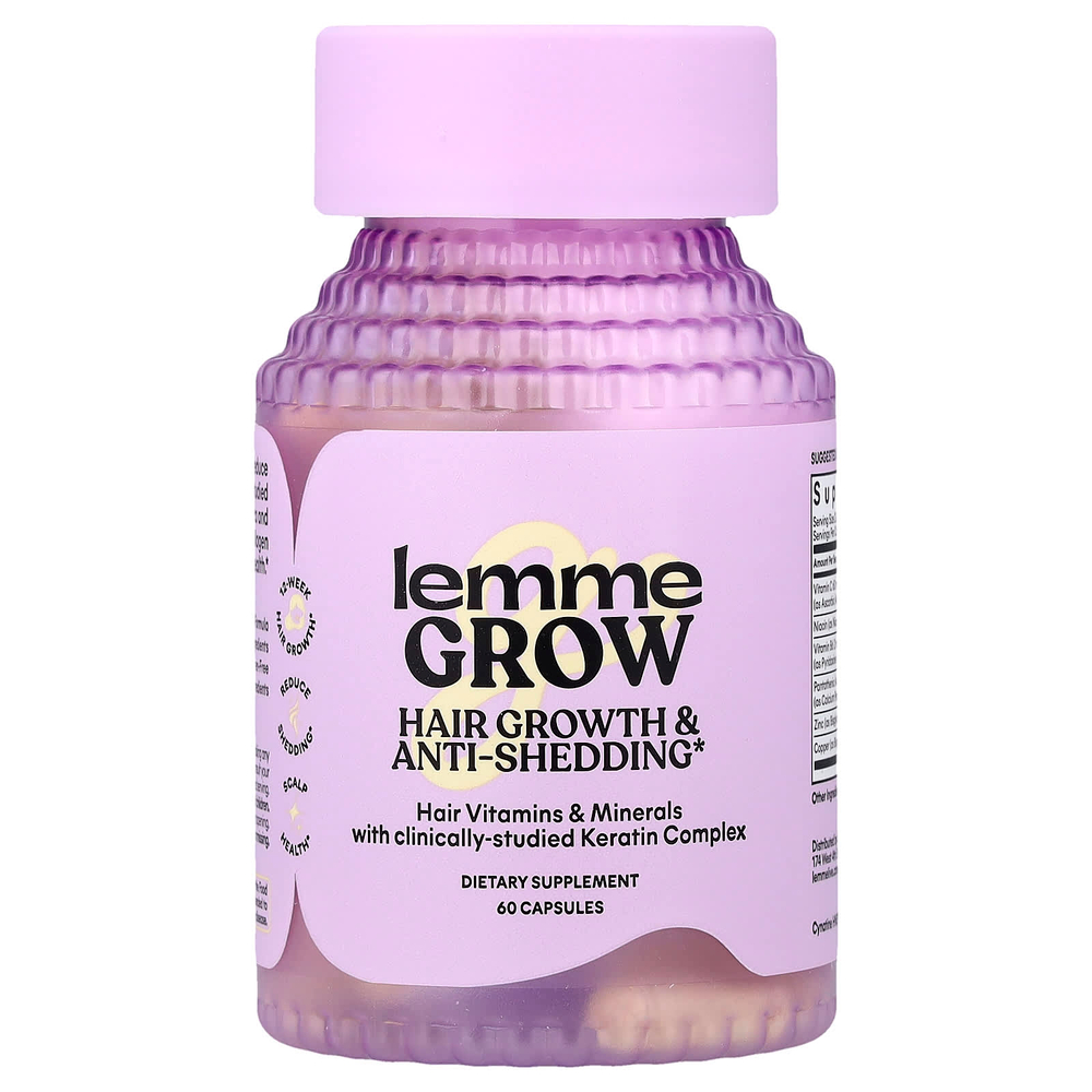 Lemme, Grow, средство для роста волос и против выпадения, 60 капсул