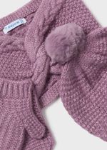 шапка с шарфом и варежками
