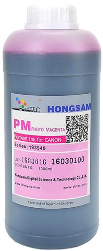 Чернила DCTec — HONGSAM пигментные для Canon серия: 193540 - Photo Magenta (Фото пурпурный) 1000 мл.