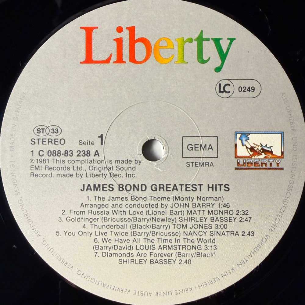 James Bond Greatest Hits (Германия 1981г.)