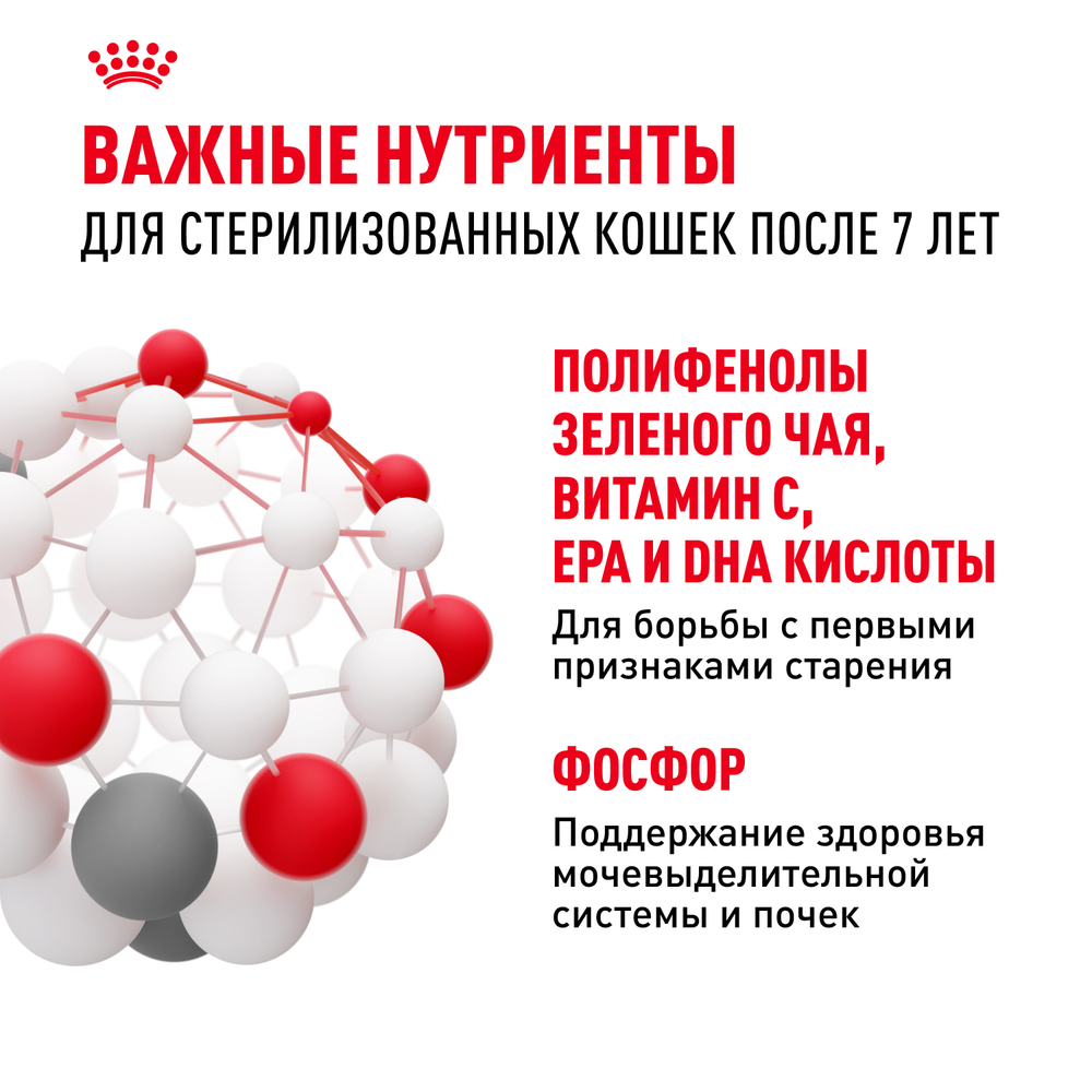 Royal Canin Sterilised 7+ Корм сухой полнорационный сбалансированный для стерилизованных кошек в возрасте от 7 до 12 лет - 1,5 кг