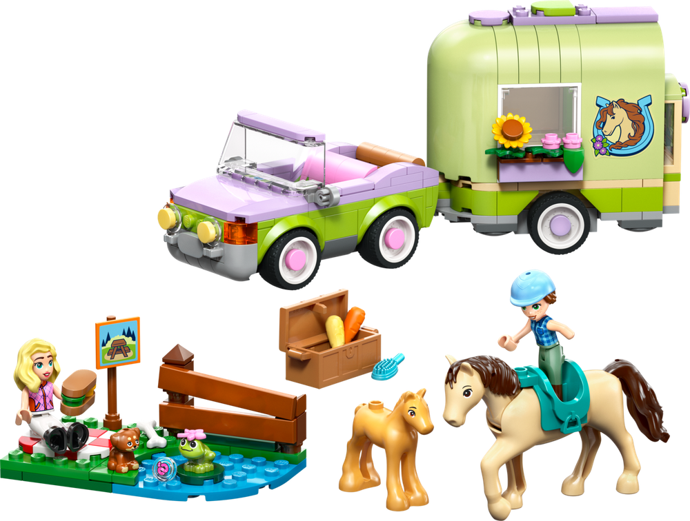 Конструктор Лего Френдс Лошади и трейлер 42695 | LEGO Friends Horse & Baby Foal Trailer | игровой набор 279 деталей 7+