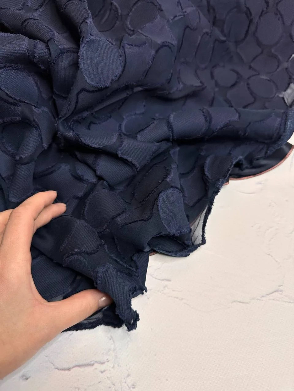 Блузочно-плательное хлопковое филькупе с шелком (LUIGI VERGA для BOTTEGA VENETA, 54%хлопок/46%шелк, Ночное синее море, 132, 129 гр/м2)