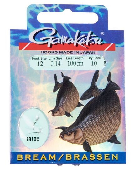 Крючки с поводком Gamakatsu BOOKLET BR.FEEDER 1810B разм. 12-0.14мм 100см 10шт.