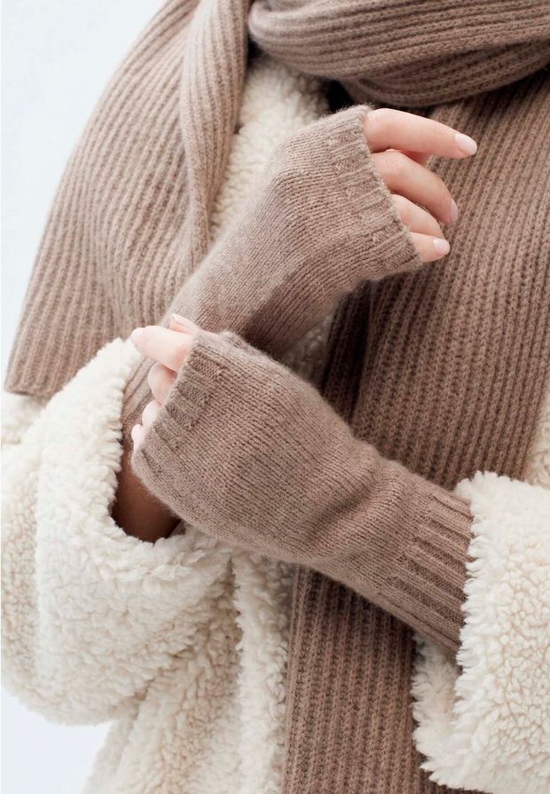 Митенки женские М813-29 темно-бежевые