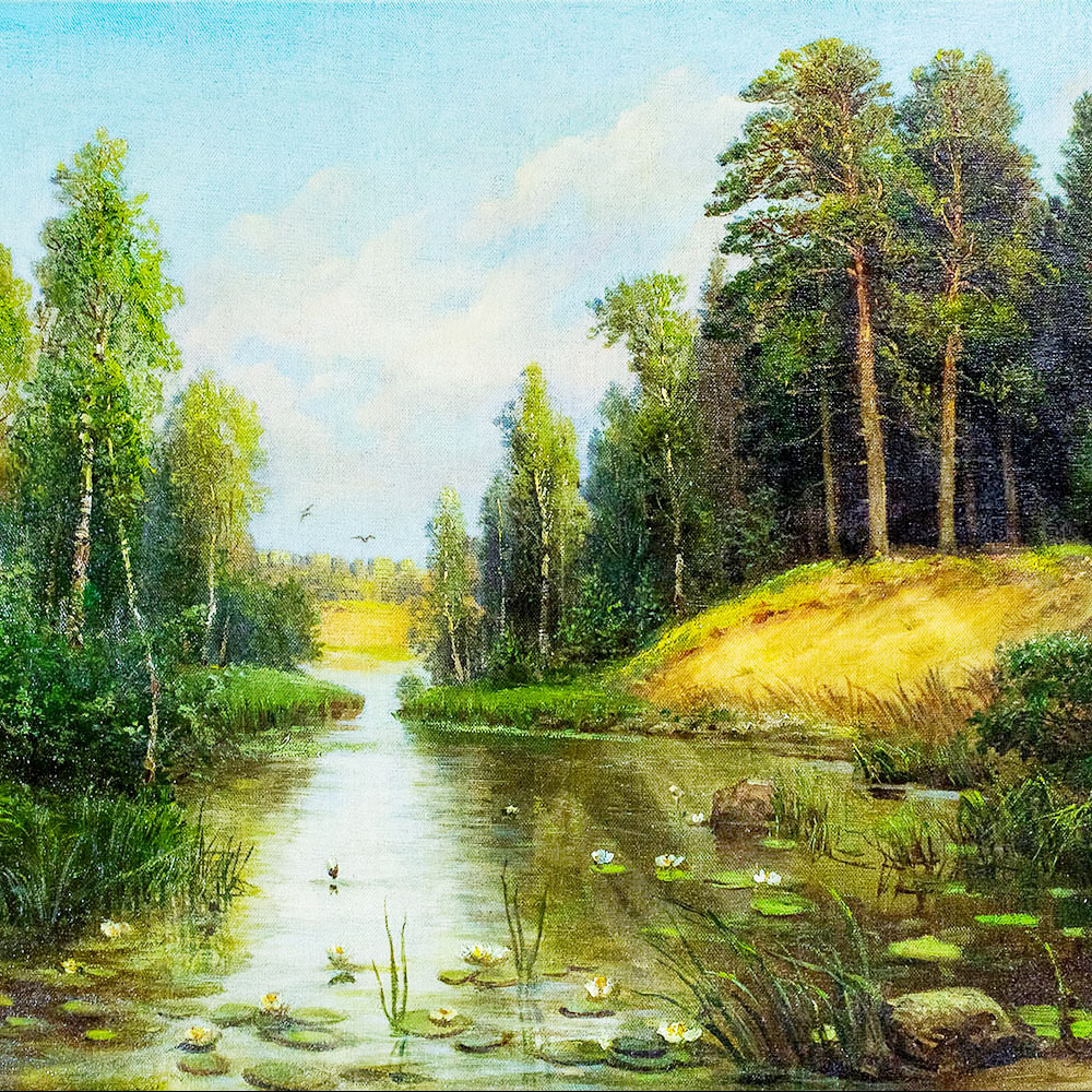 [Экспертиза ГРМ]. Фёдоров С. Ф. Лесной пейзаж. Холст, масло. Россия. К. XIX-нач. ХХ в.