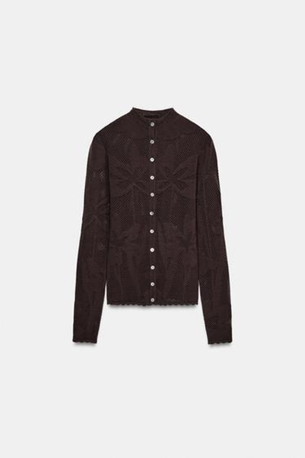 Жаккардовый вязаный кардиган - ZARA