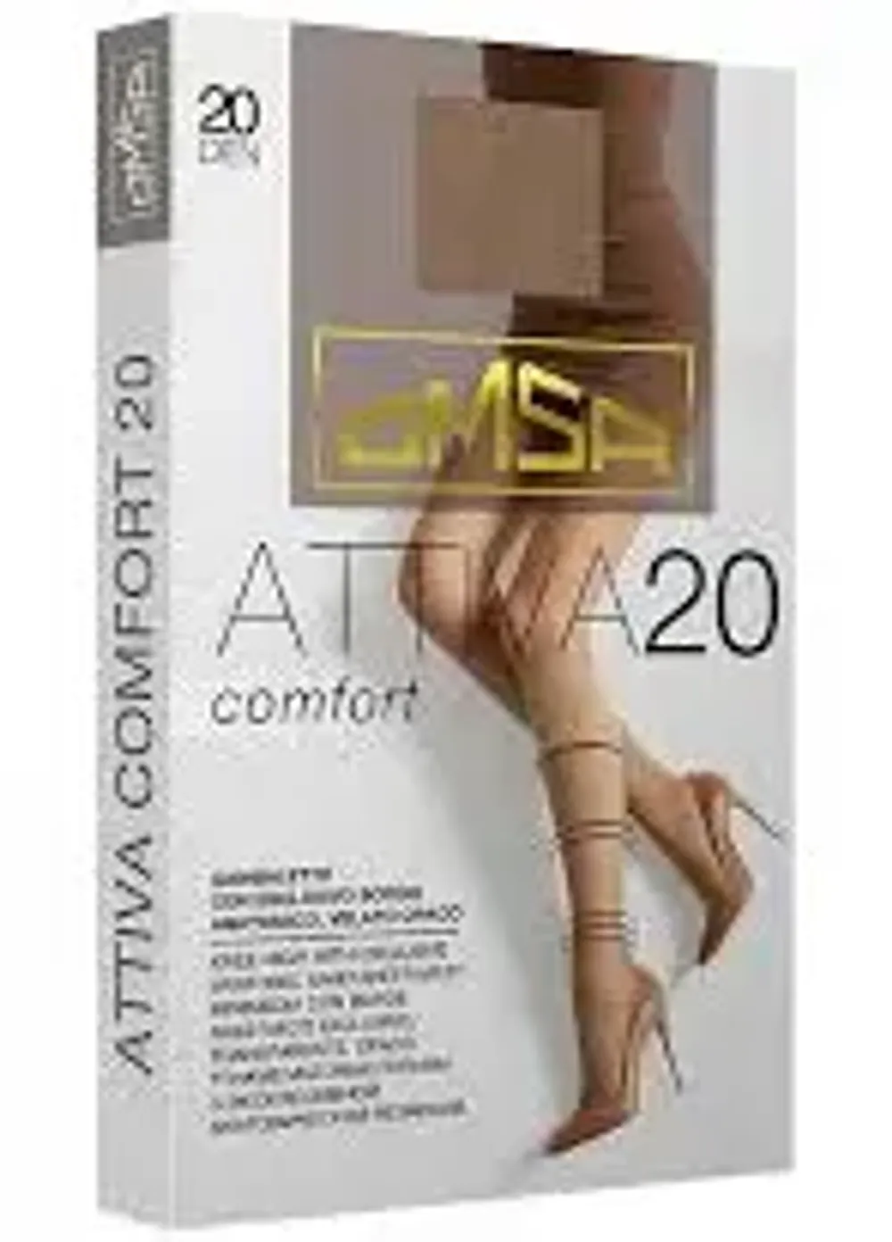 Гольфы Attiva Comfort 20  OMSA 1/2, Nero черный