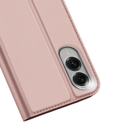Чехол книжка из PU кожи розового цвета от Dux Ducis для смартфона Samsung Galaxy S25 Edge, серия Skin Pro Series Case