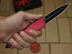 Нож Microtech Troodon D/E RDBK А+++ - черный клинок, красная рукоять 138-1RD