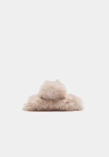 STRADIVARIUS Заколка для волос с искусственным мехом, экрю