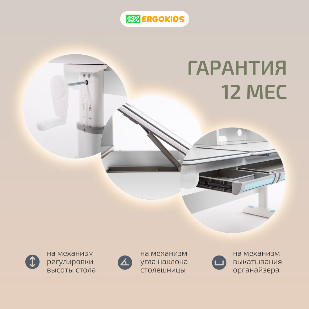 Стол письменный для школьника Ergokids Winnipeg Multicolor BD-630