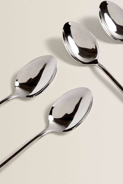 ZARA HOME БЛЕСТЯЩАЯ МЕТАЛЛИЧЕСКАЯ ЛОЖКА (НАБОР ИЗ 4 ПРЕДМЕТОВ)