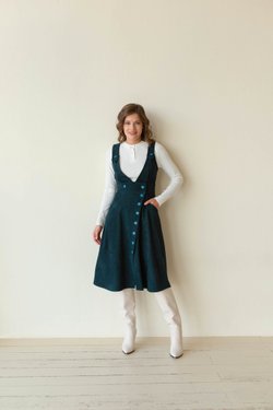 Сарафан малахит из микровельвета