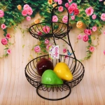Фруктовница «Брауни» 2 яруса (16*25*36см) черная, полоски