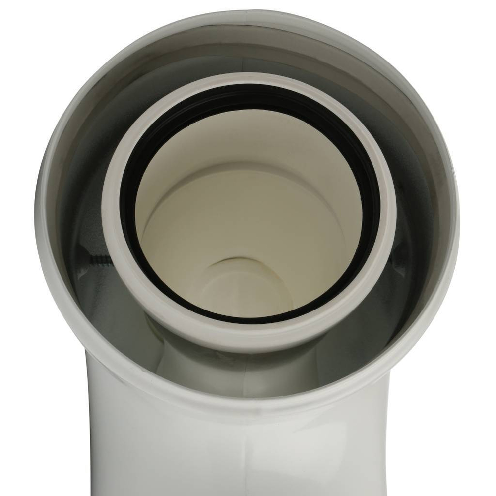 STOUT Элемент дымохода конденсац. угол 90° Ø60/100 м/п с инспекционным окном PP-FE