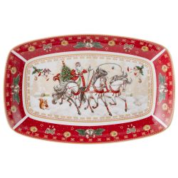 БЛЮДО LEFARD "ТРОЙКА" ПРЯМОУГ. 25*16*3 СМ КРАСНОЕ (КОР=12ШТ.)