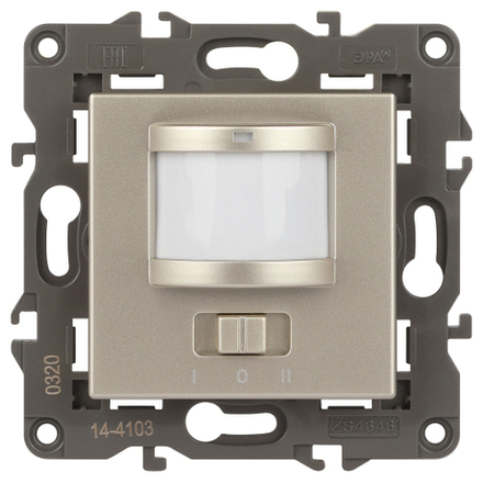 14-4103-04 ЭРА Датчик движения 2-проводной, 180-240В, 200Вт, IP20, Эра Elegance, шампань
