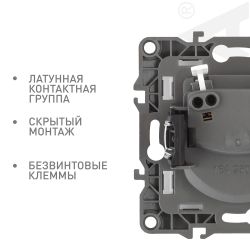 Розетка ЭРА Серия 12 12-2105-06 2P16A-250В IP20 чёрный | Эра 12