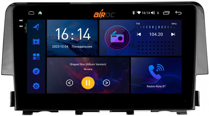 Магнитола для Honda Civic 10 2015-2021 - AIROC 2K RI-1941 Android 12, Быстрая, QLed+2K, CarPlay, SIM-слот