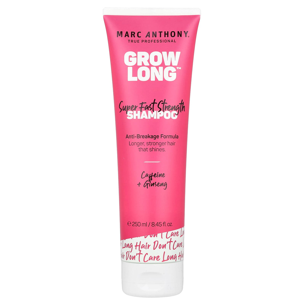 Marc Anthony, Grow Long ™, сверхбыстродействующий шампунь, кофеин и женьшень, 250 мл (8,45 жидк. унц.)