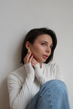 Серьги РОМБ gold