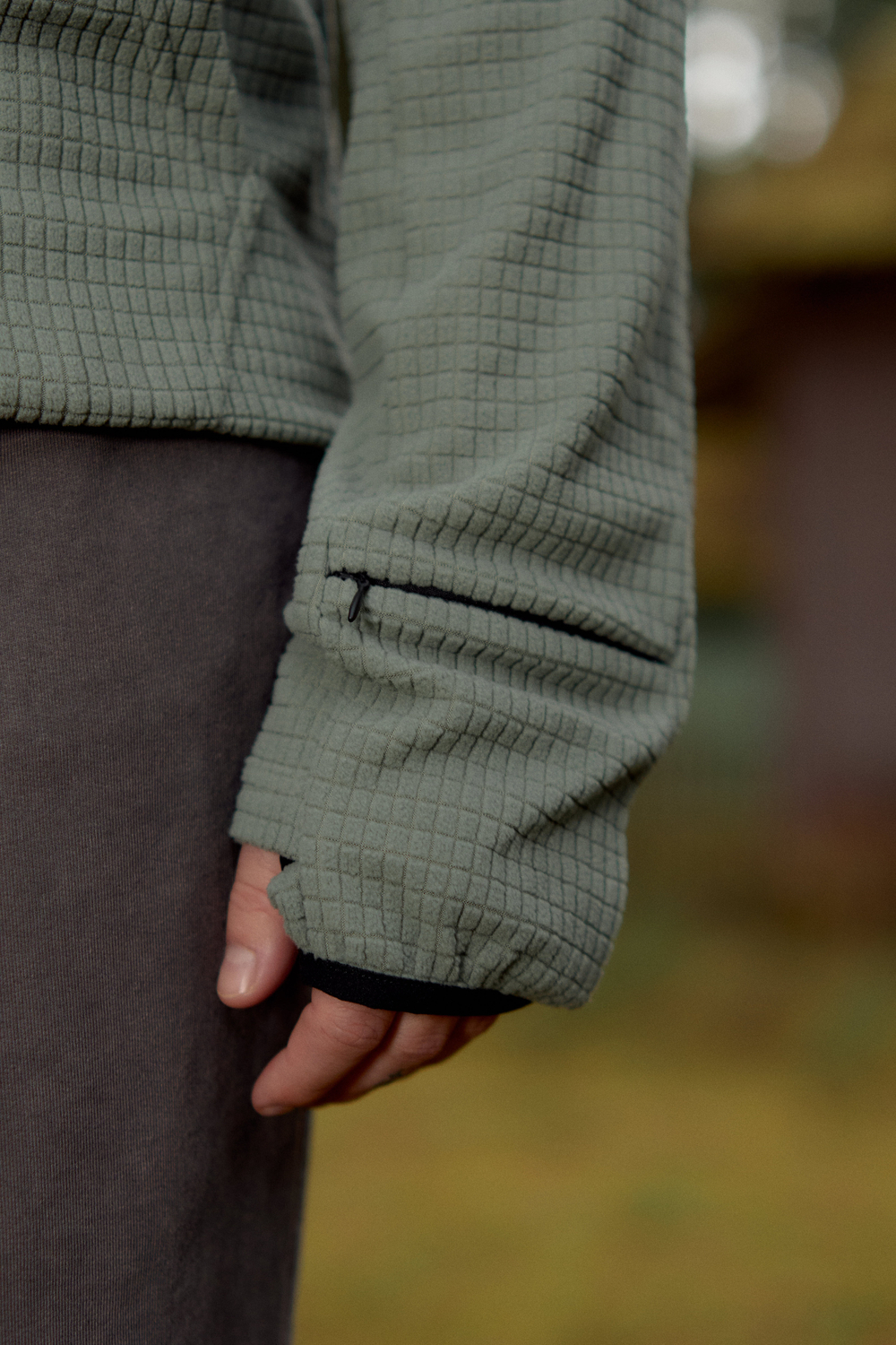Худи Called a Garment Grid-Tex Hoodie "Olive Grey"