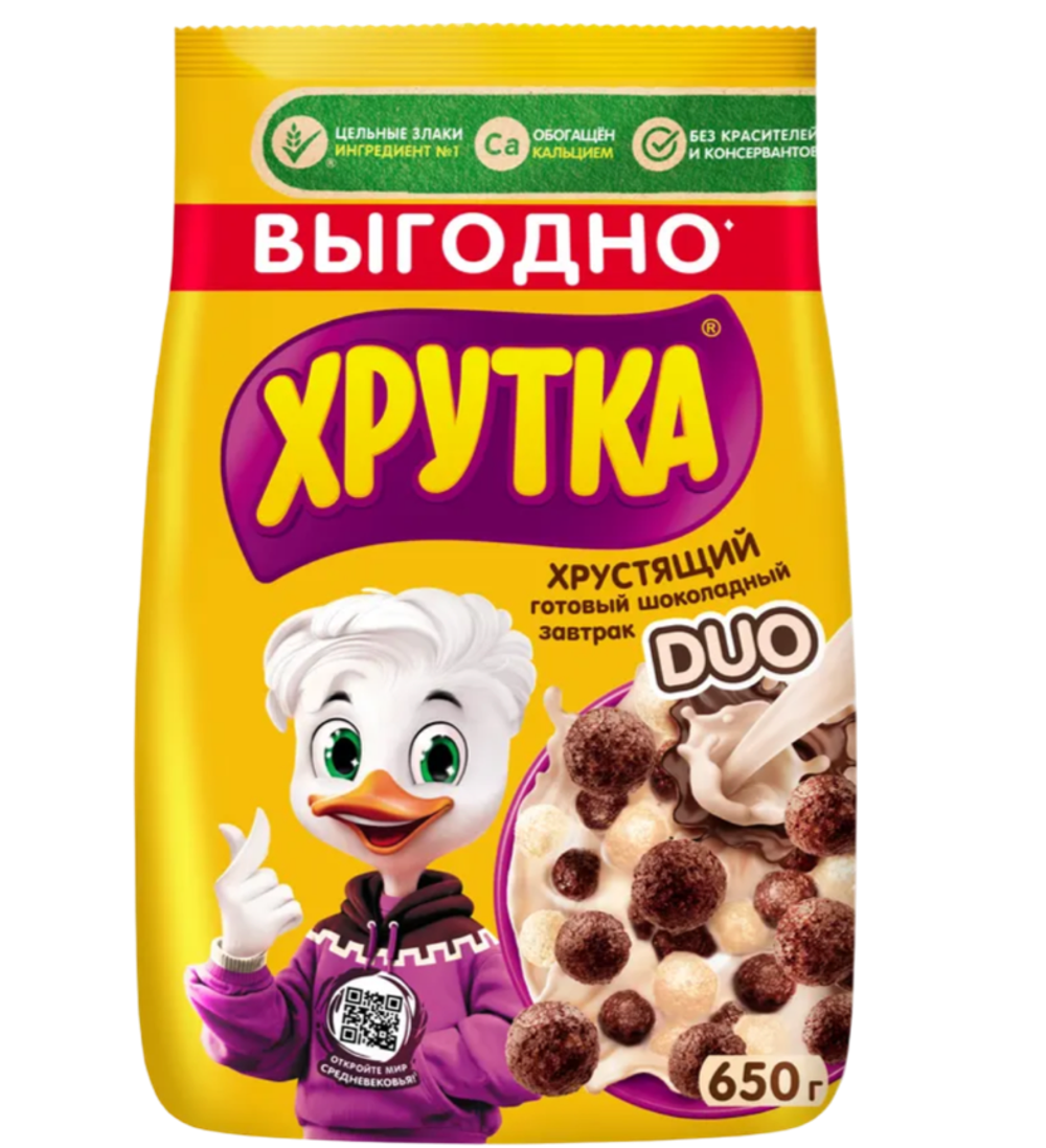 Готовый завтрак Хрутка Дуо Шарики 650г пакет