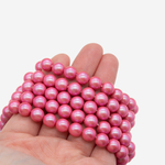 Жемчуг Майорка, оттенок "Hot Pink", шар 8мм, перламутрово-сатиновое улучшенное покрытие