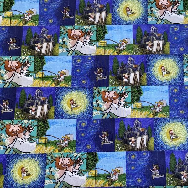ВАН ГОГ, ПОРТРЕТЫ, отрез 45 см, 100% хлопок Handmade Fabrics 1