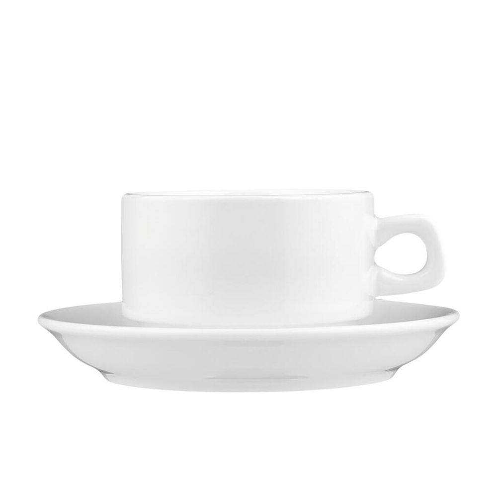 Чайная пара 130 мл белая d 6,9 см h5,2 см фарфор Stackable P.L. Proff Cuisine [4]