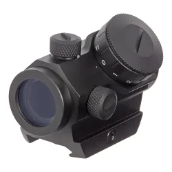 Коллиматор Target Optic 1x20, Weaver, красная марка, точка 2 MOA, проставка - вид справа на низком креплении