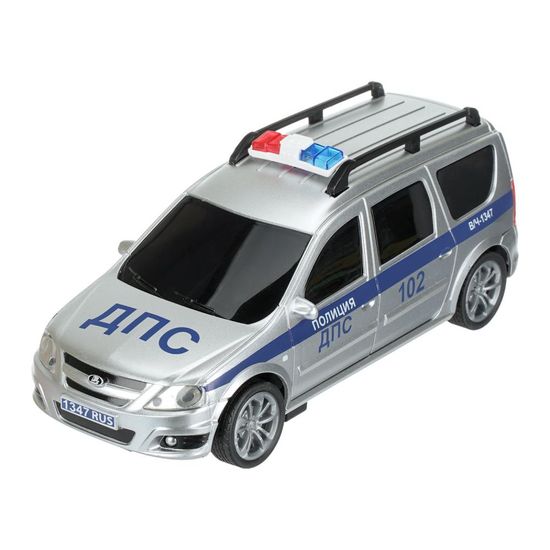 Машина р/у LADA LARGUS ПОЛИЦИЯ 18 см, свет, серебр, кор. Технопарк