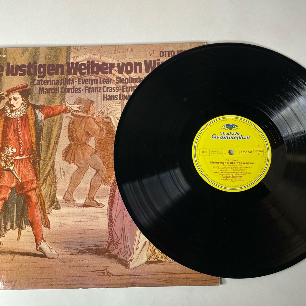 Винтажная виниловая пластинка LP Опера Виндзорские Проказницы Otto Nicolai, Caterina Alda, Die Lustigen Weiber Von Windsor (Германия 1978)