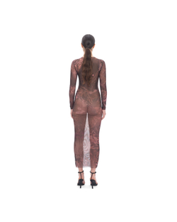 BROWN MESH DRESS