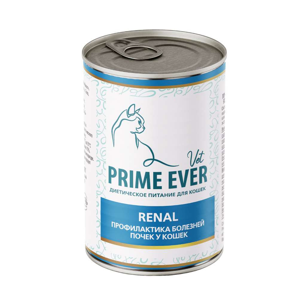 Prime Ever VET Renal влажный корм для поддержания функции почек диета для кошек  0,34 кг
