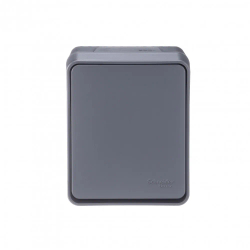 ATLASDESIGN PROFI IP54 О/У 1-клавишный ВЫКЛЮЧАТЕЛЬ, сх.1, 10АХ, АНТРАЦИТ